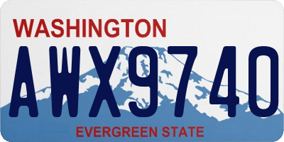 WA license plate AWX9740