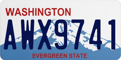 WA license plate AWX9741