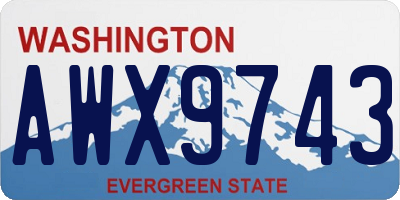 WA license plate AWX9743