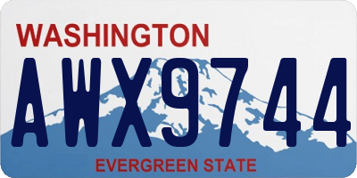 WA license plate AWX9744