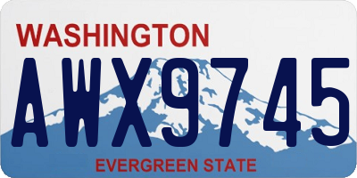 WA license plate AWX9745