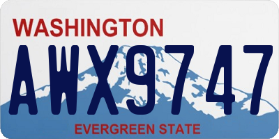 WA license plate AWX9747
