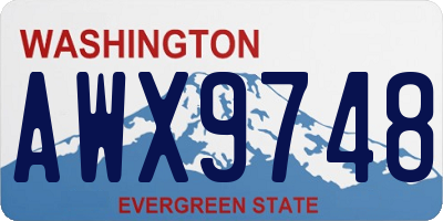 WA license plate AWX9748