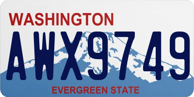 WA license plate AWX9749