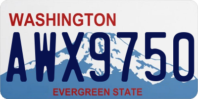 WA license plate AWX9750