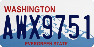 WA license plate AWX9751