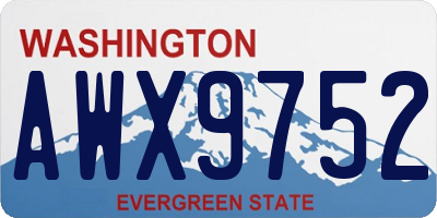 WA license plate AWX9752