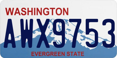 WA license plate AWX9753