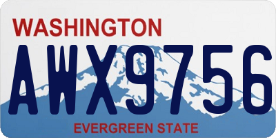 WA license plate AWX9756