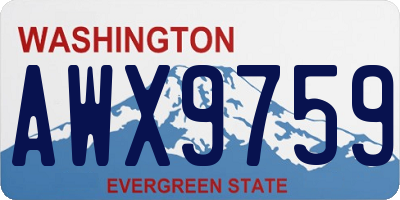 WA license plate AWX9759