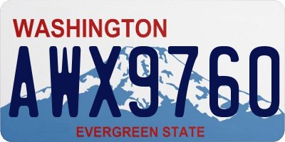 WA license plate AWX9760
