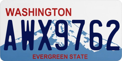 WA license plate AWX9762