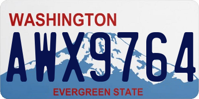 WA license plate AWX9764