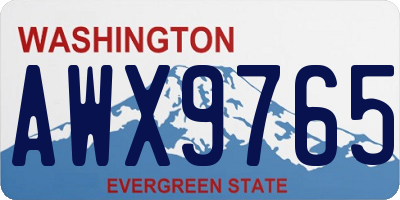 WA license plate AWX9765