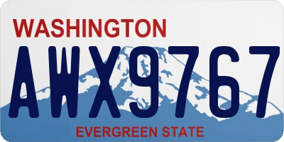 WA license plate AWX9767