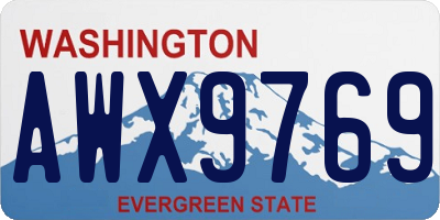 WA license plate AWX9769