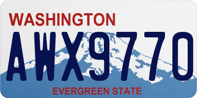 WA license plate AWX9770