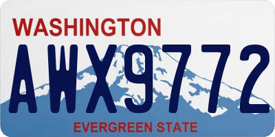 WA license plate AWX9772
