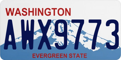 WA license plate AWX9773