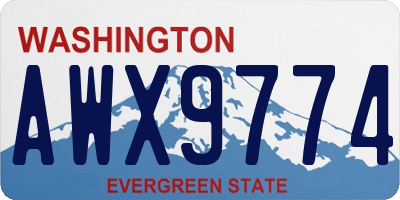 WA license plate AWX9774