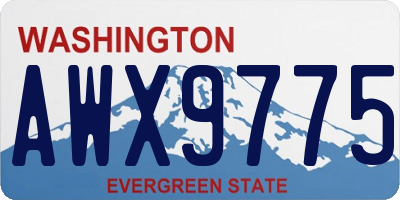WA license plate AWX9775