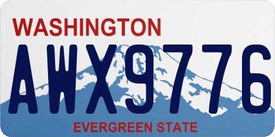 WA license plate AWX9776
