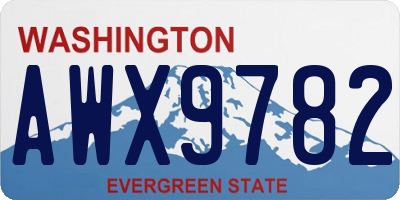 WA license plate AWX9782