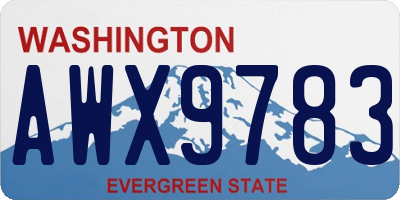 WA license plate AWX9783