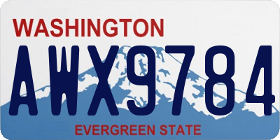 WA license plate AWX9784