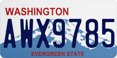 WA license plate AWX9785