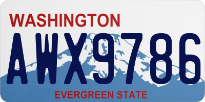 WA license plate AWX9786
