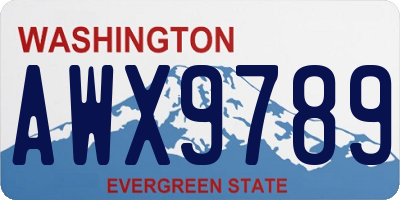 WA license plate AWX9789