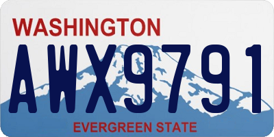 WA license plate AWX9791