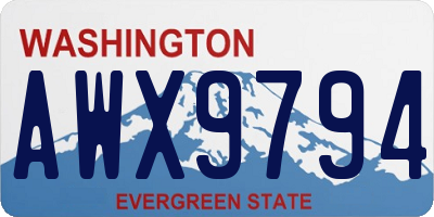 WA license plate AWX9794