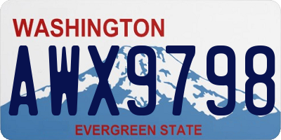 WA license plate AWX9798