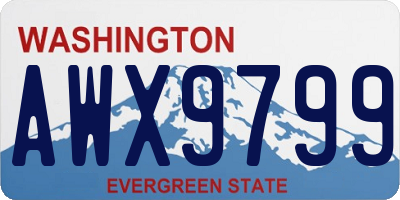 WA license plate AWX9799