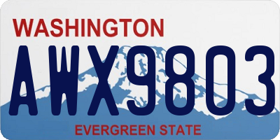 WA license plate AWX9803