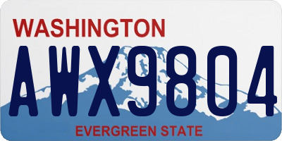 WA license plate AWX9804