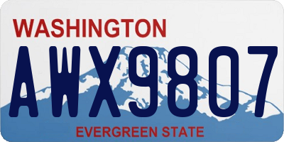 WA license plate AWX9807