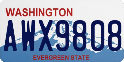 WA license plate AWX9808