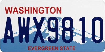 WA license plate AWX9810