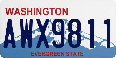 WA license plate AWX9811