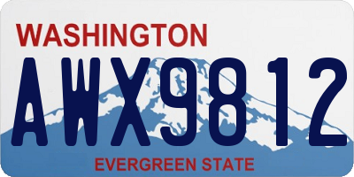 WA license plate AWX9812