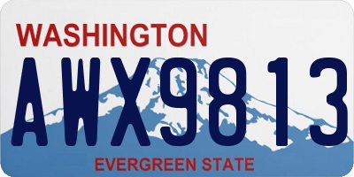 WA license plate AWX9813