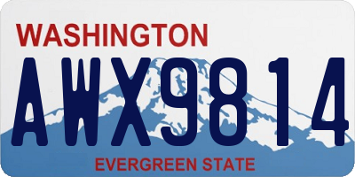 WA license plate AWX9814