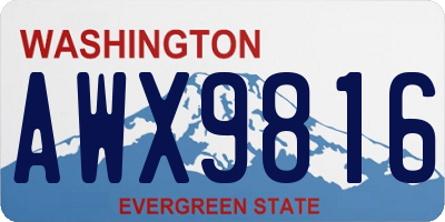 WA license plate AWX9816