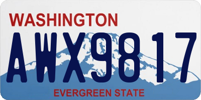 WA license plate AWX9817