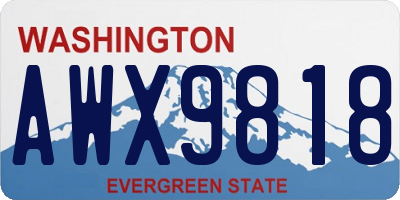 WA license plate AWX9818