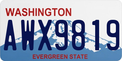 WA license plate AWX9819