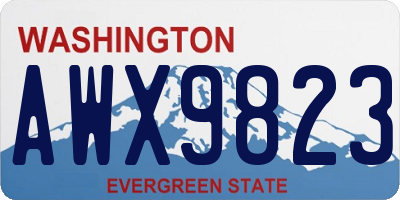 WA license plate AWX9823